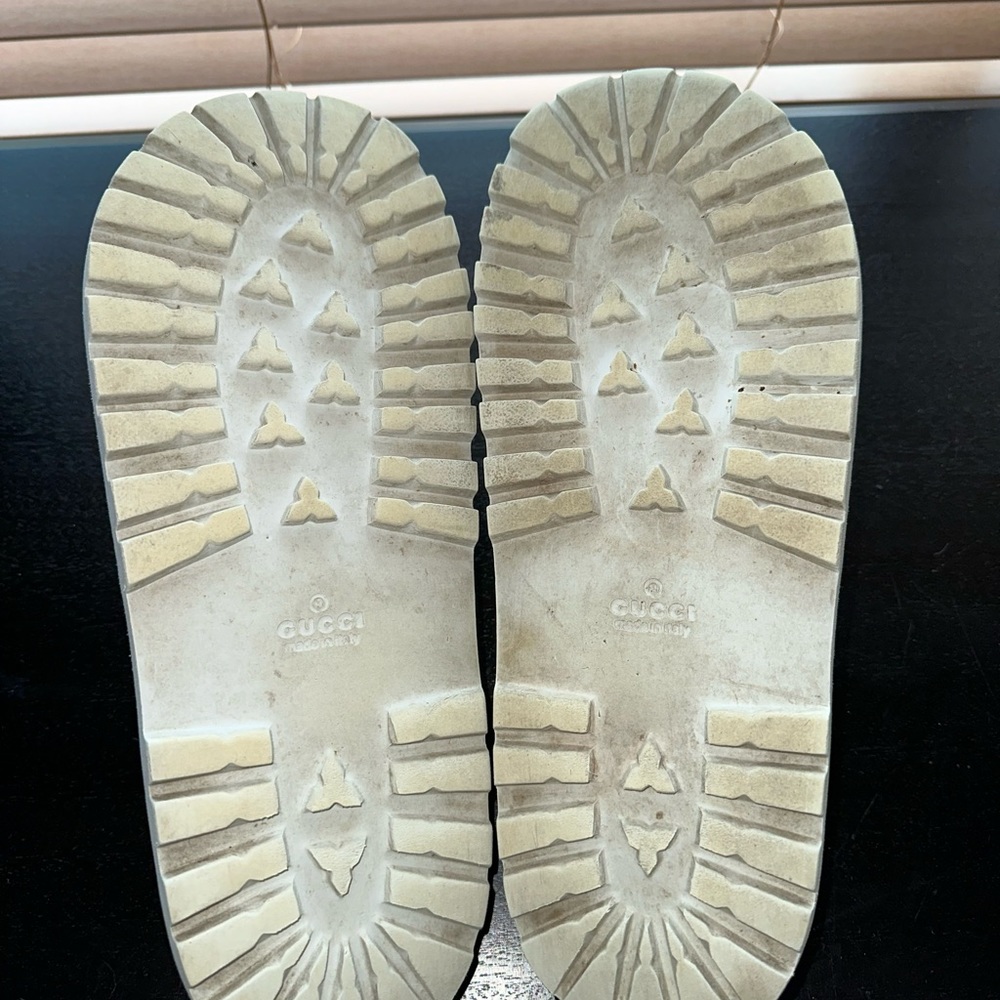 Mens Gucci white web slide sandals size 11 - Picture 4 of 6